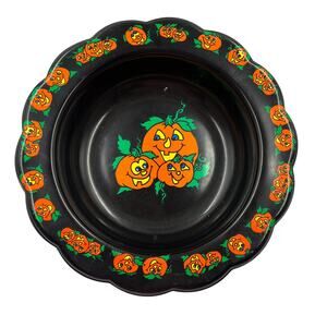 Vintage Berman Industries Halloween Jack O Lantern 90's Popcorn Candy Bowl